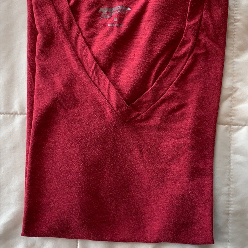 Red V-neck tee